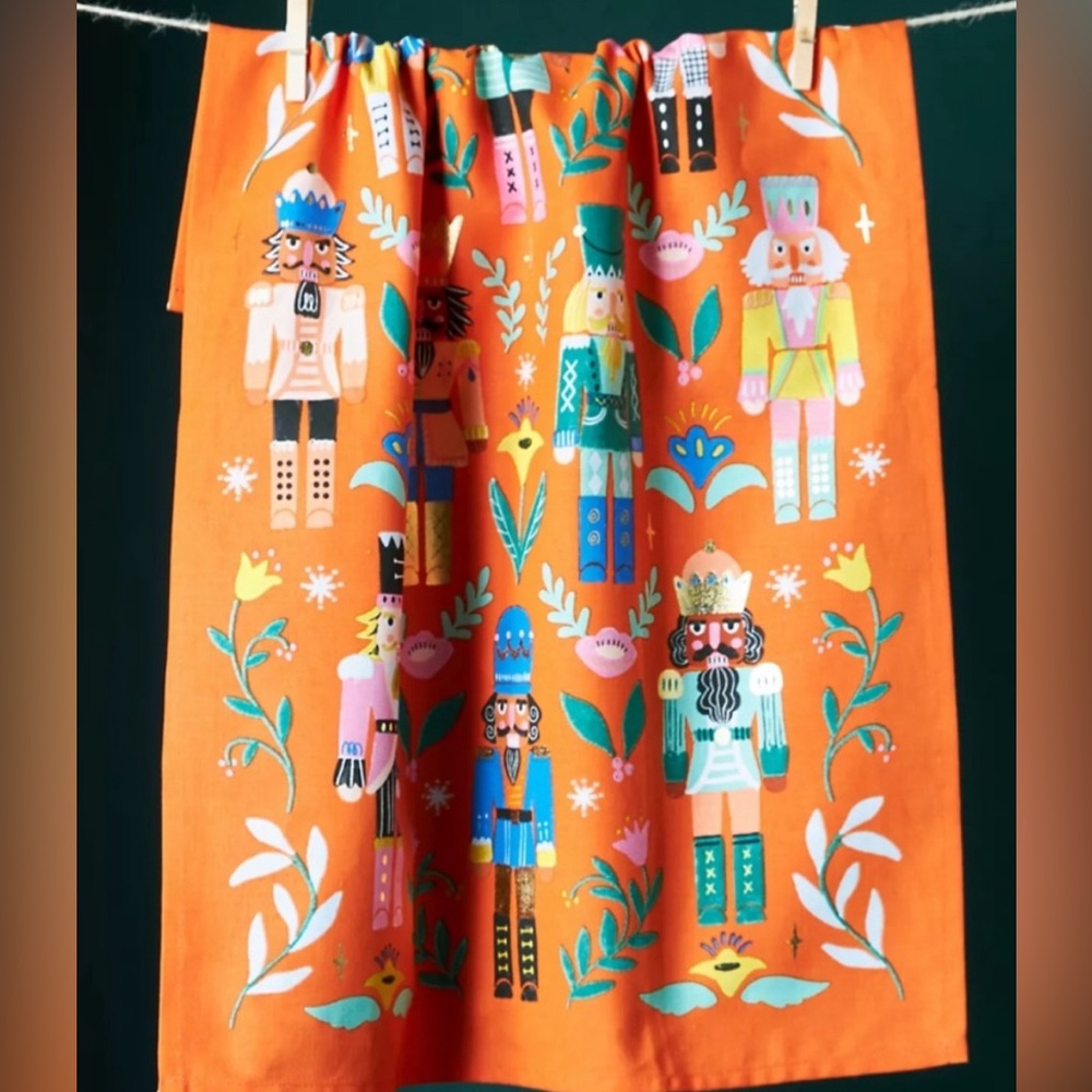 Anthropologie Nutcracker Dish Towel
